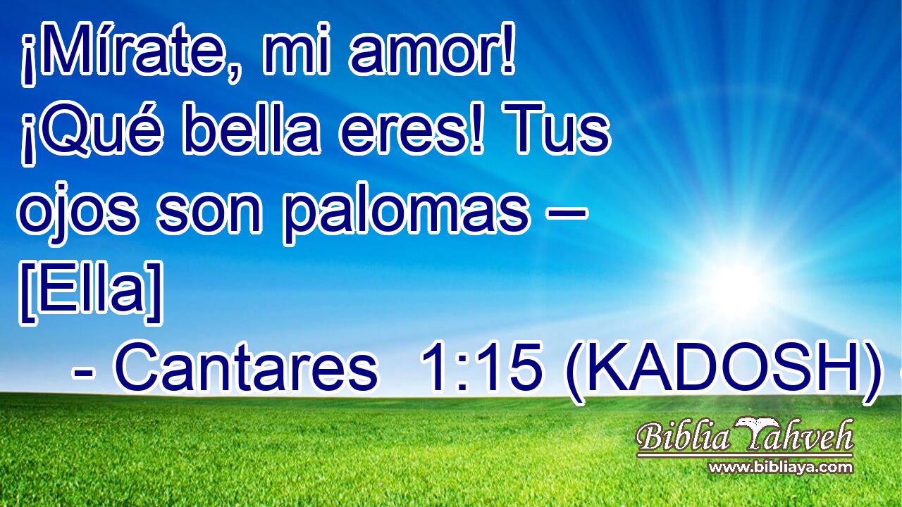  ¡Mírate, mi amor! ¡Qué bella eres! Tus ojos son palomas – [Ella] 
