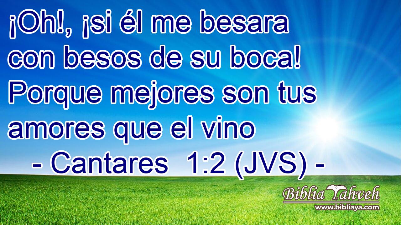 ¡Oh!, ¡si él me besara con besos de su boca! Porque mejores son tus amores que el vino