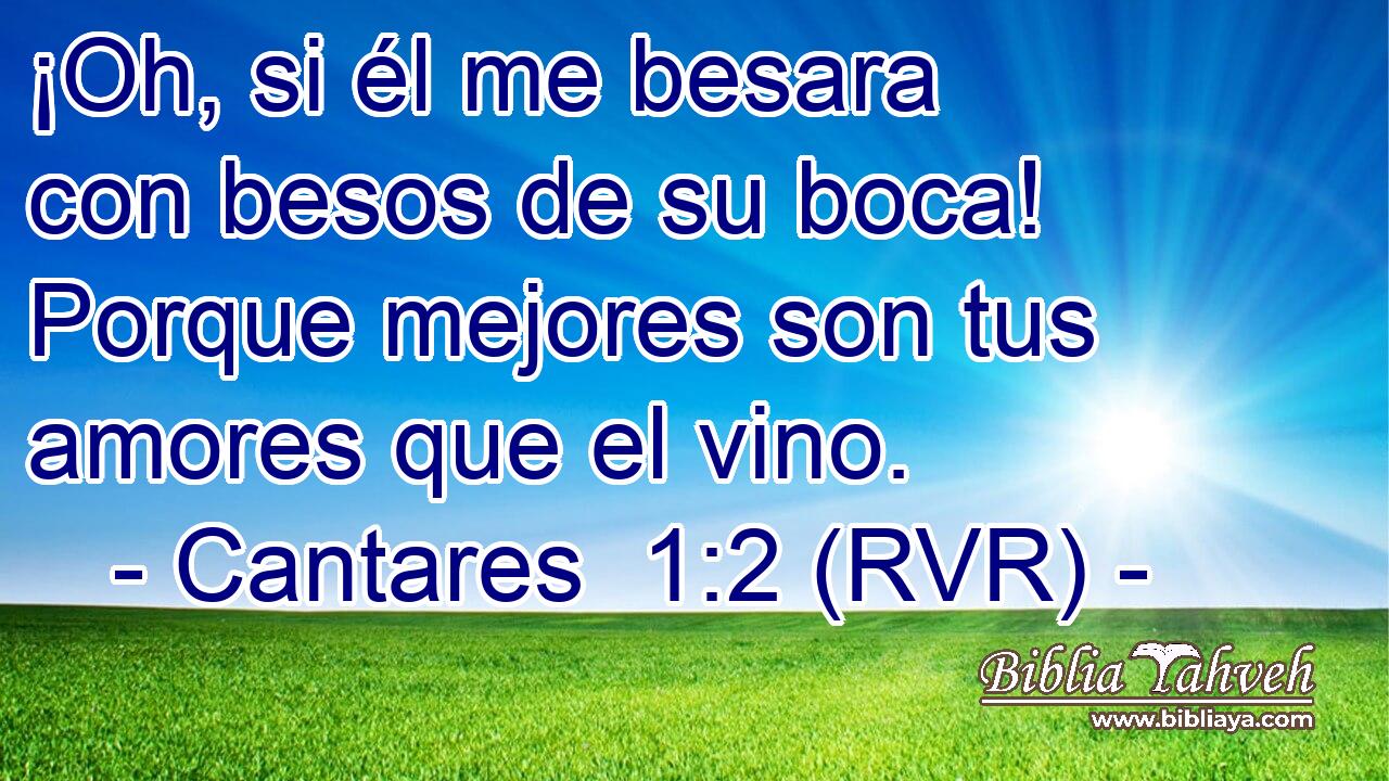 ¡Oh, si él me besara con besos de su boca! Porque mejores son tus amores que el vino.