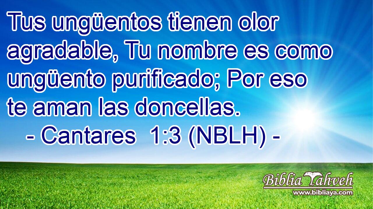  Tus ungüentos tienen olor agradable, Tu nombre es como ungüento purificado; Por eso te aman las doncellas. 