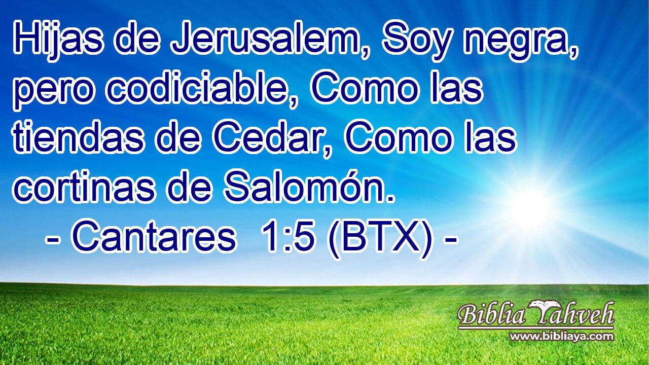 Hijas de Jerusalem, Soy negra, pero codiciable, Como las tiendas de Cedar, Como las cortinas de Salomón.