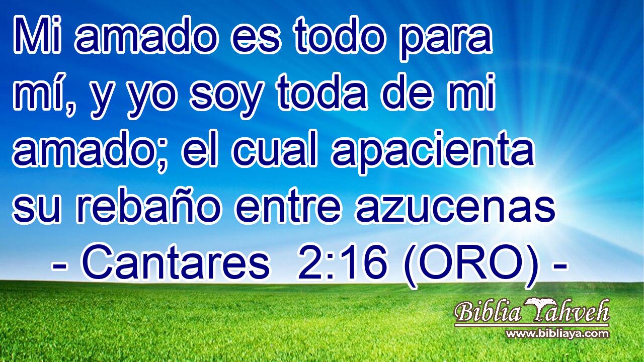  Mi amado es todo para mí, y yo soy toda de mi amado; el cual apacienta su rebaño entre azucenas 