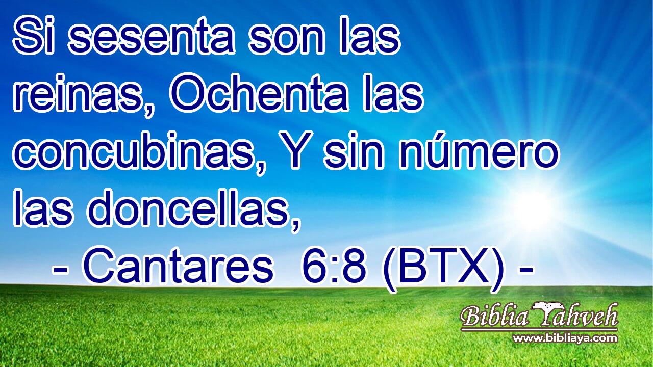 Si sesenta son las reinas, Ochenta las concubinas, Y sin número las doncellas,
