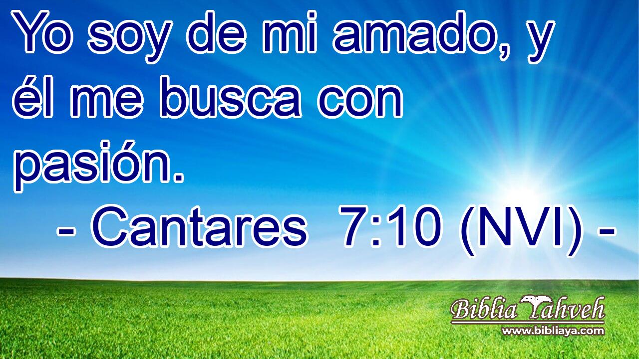  Yo soy de mi amado, y él me busca con pasión. 