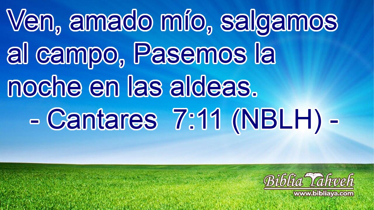  Ven, amado mío, salgamos al campo, Pasemos la noche en las aldeas. 