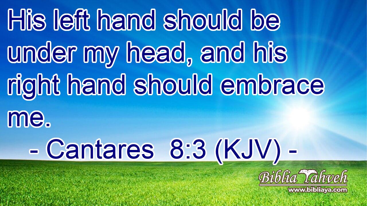 His left hand should be under my head, and his right hand should embrace me.