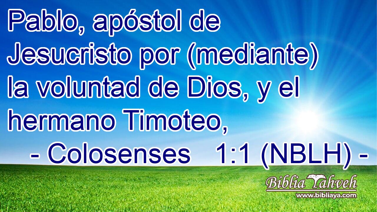  Pablo, apóstol de Jesucristo por (mediante) la voluntad de Dios, y el hermano Timoteo, 
