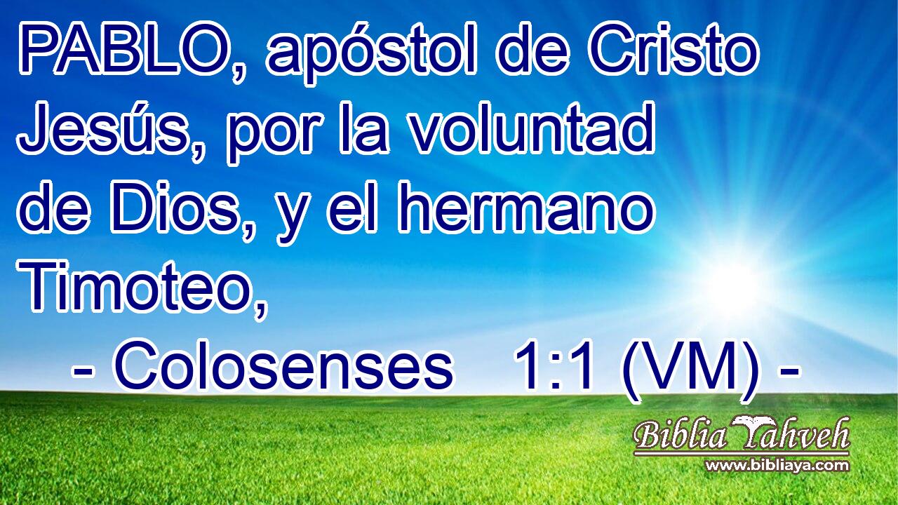  PABLO, apóstol de Cristo Jesús, por la voluntad de Dios, y el hermano Timoteo, 