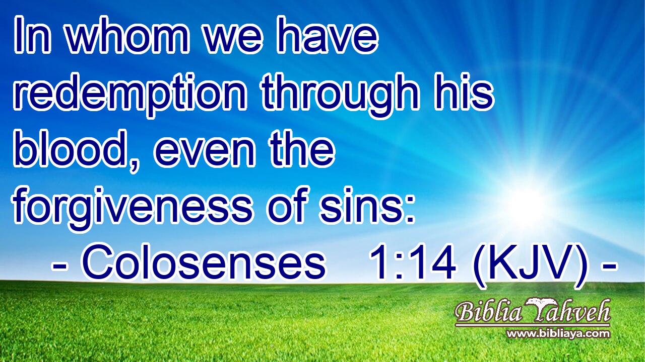 In whom we have redemption through his blood, even the forgiveness of sins: