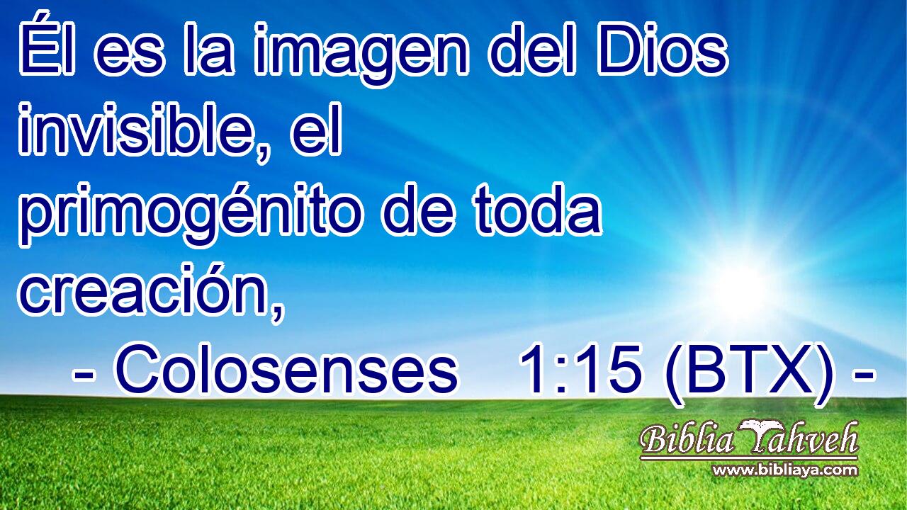 Él es la imagen del Dios invisible, el primogénito de toda creación,