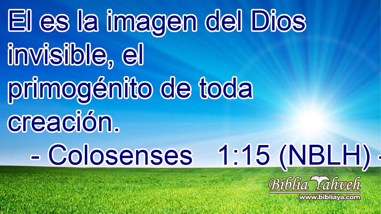  El es la imagen del Dios invisible, el primogénito de toda creación. 