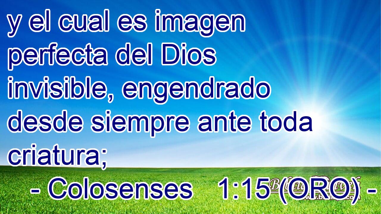  y el cual es imagen perfecta del Dios invisible, engendrado desde siempre ante toda criatura; 
