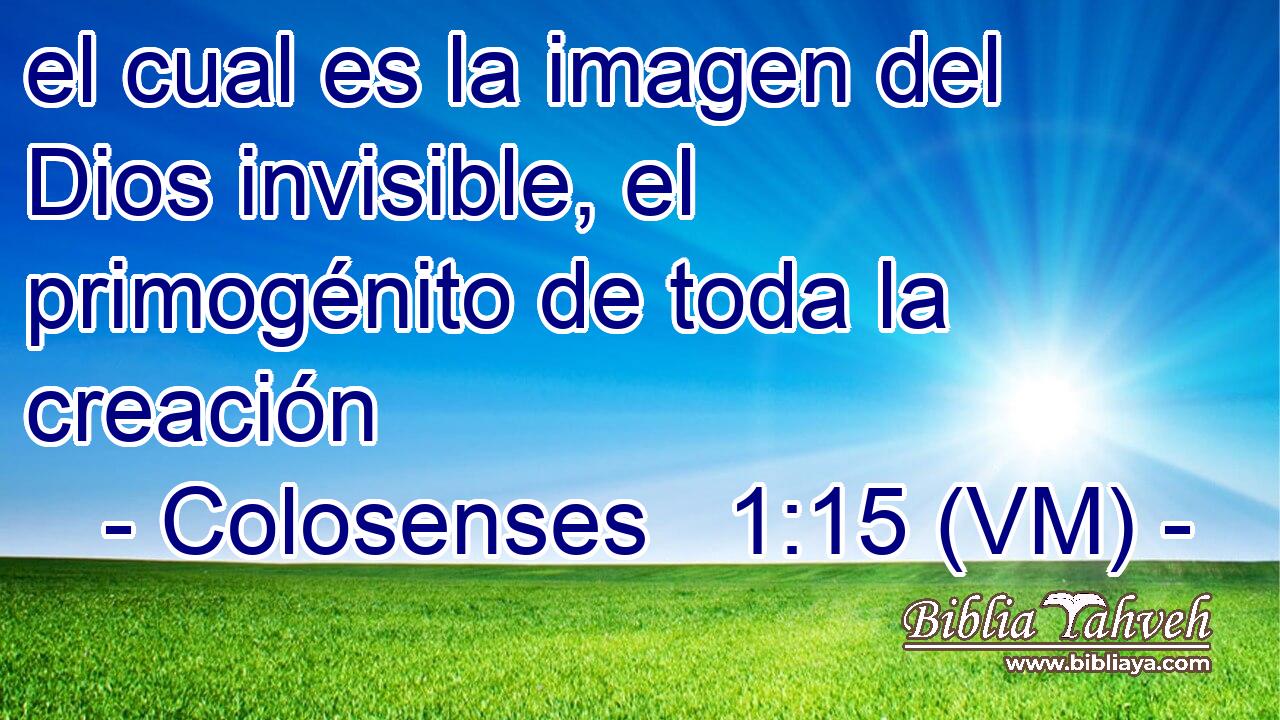  el cual es la imagen del Dios invisible, el primogénito de toda la creación 