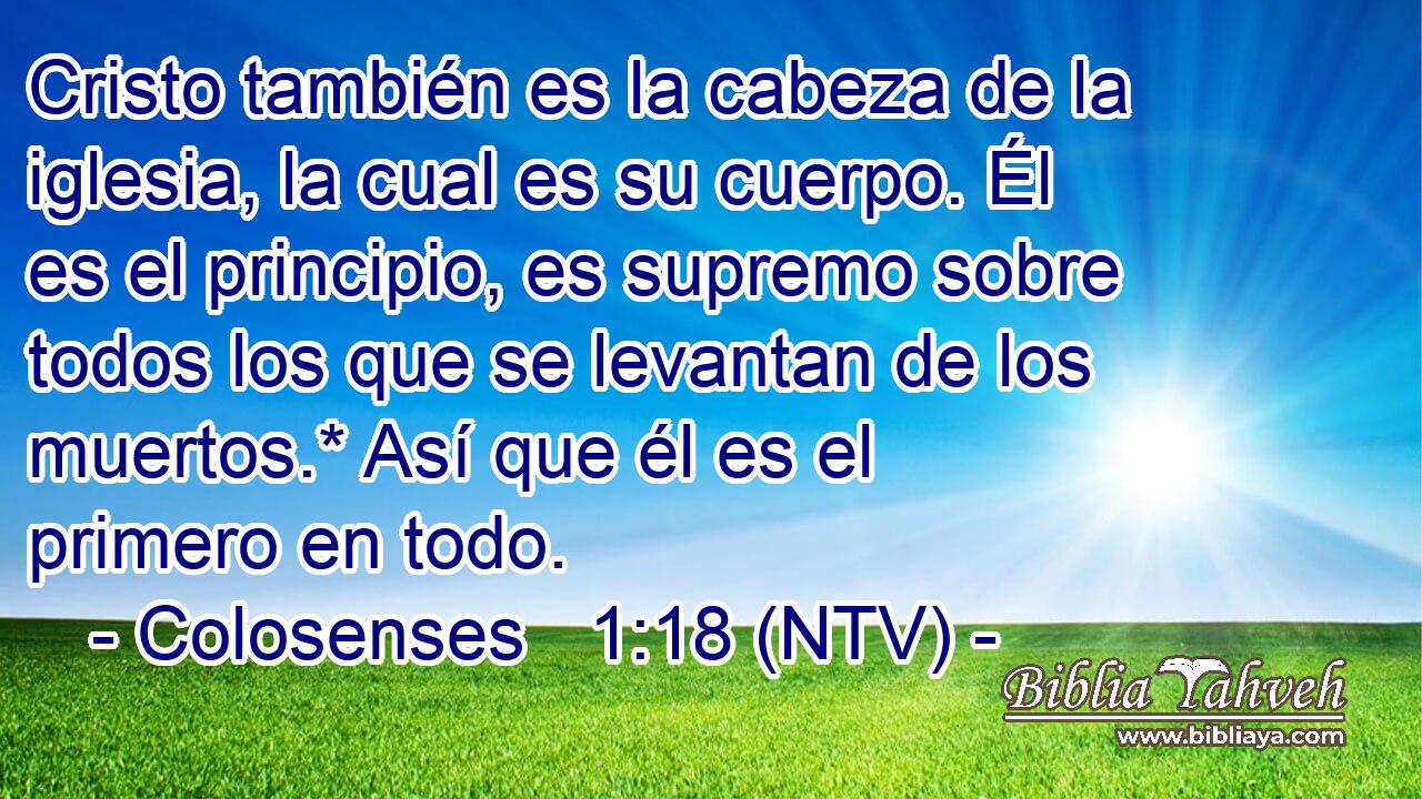 Cristo también es la cabeza de la iglesia, la cual es su cuerpo. Él es el principio, es supremo sobre todos los que se levantan de los muertos.* Así que él es el primero en todo.