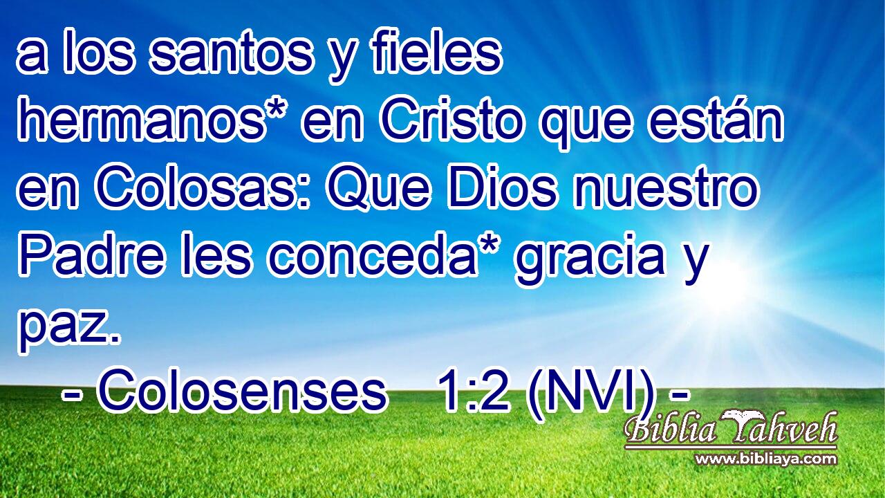  a los santos y fieles hermanos* en Cristo que están en Colosas: Que Dios nuestro Padre les conceda* gracia y paz. 