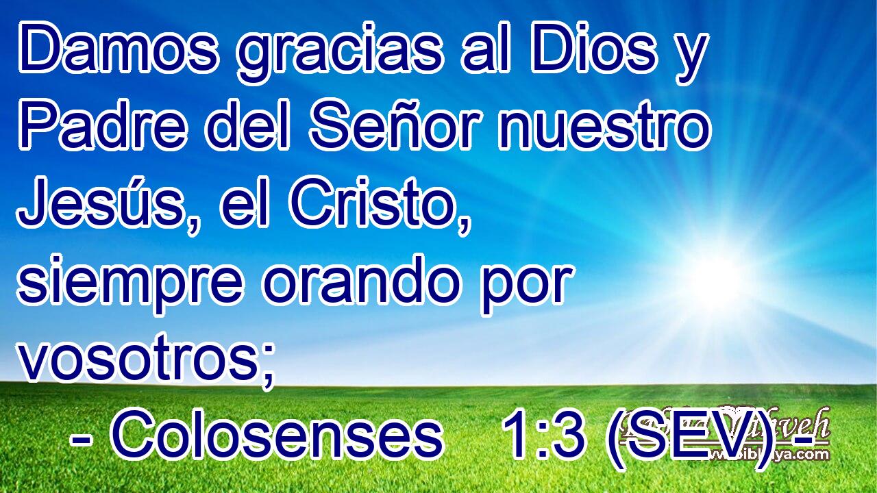 Damos gracias al Dios y Padre del Señor nuestro Jesús, el Cristo, siempre orando por vosotros;