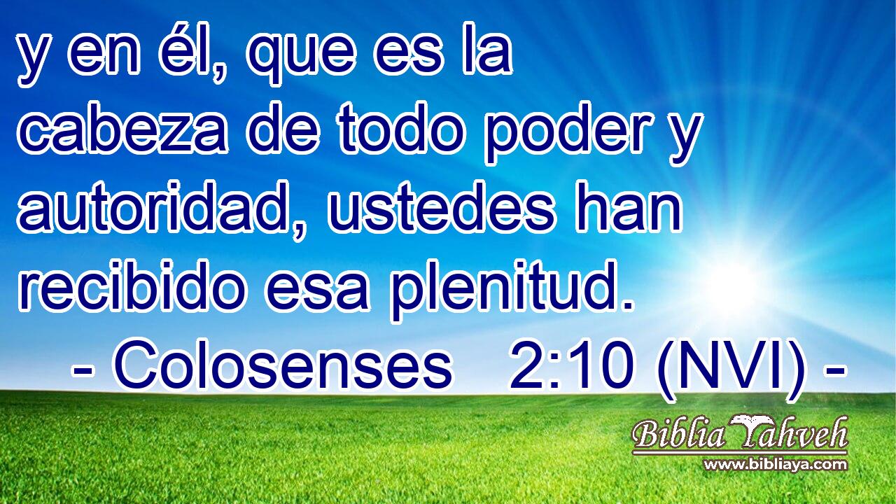  y en él, que es la cabeza de todo poder y autoridad, ustedes han recibido esa plenitud. 