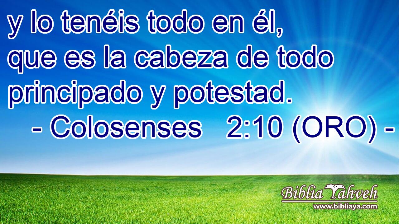  y lo tenéis todo en él, que es la cabeza de todo principado y potestad. 