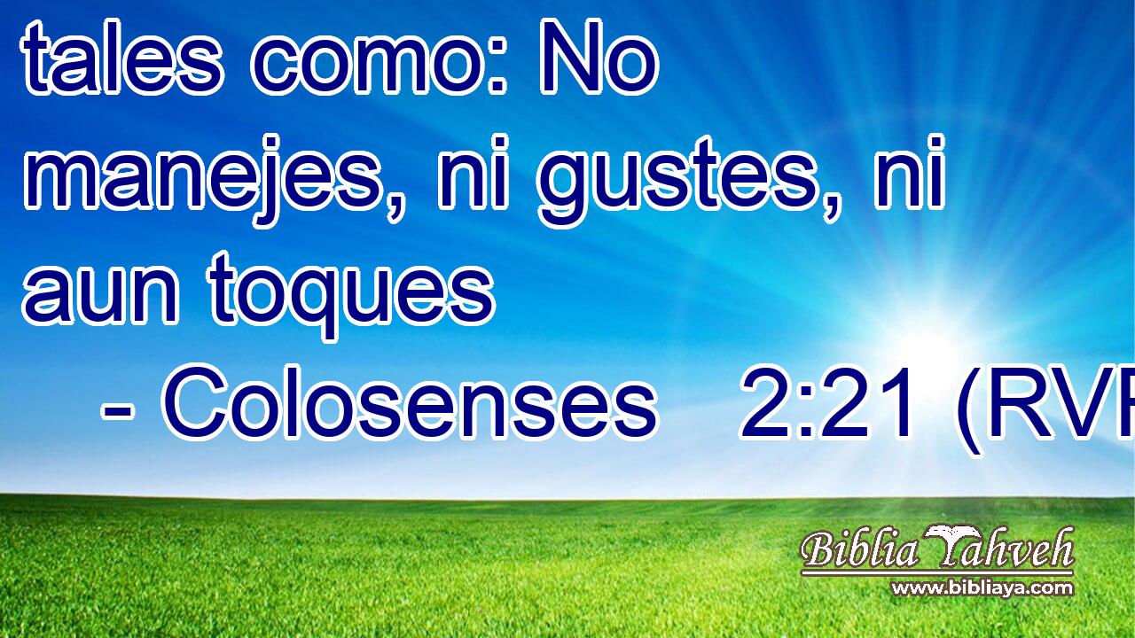 tales como: No manejes, ni gustes, ni aun toques