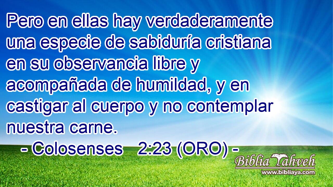  Pero en ellas hay verdaderamente una especie de sabiduría cristiana en su observancia libre y acompañada de humildad, y en castigar al cuerpo y no contemplar nuestra carne. 