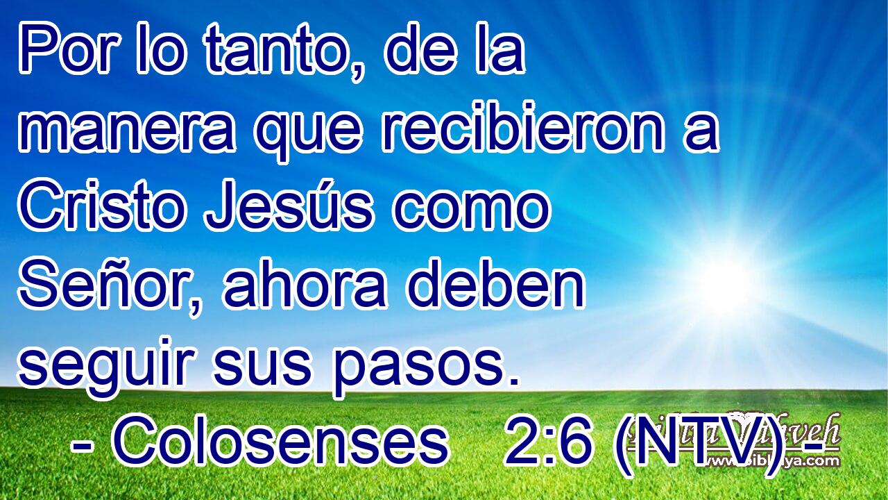Por lo tanto, de la manera que recibieron a Cristo Jesús como Señor, ahora deben seguir sus pasos.