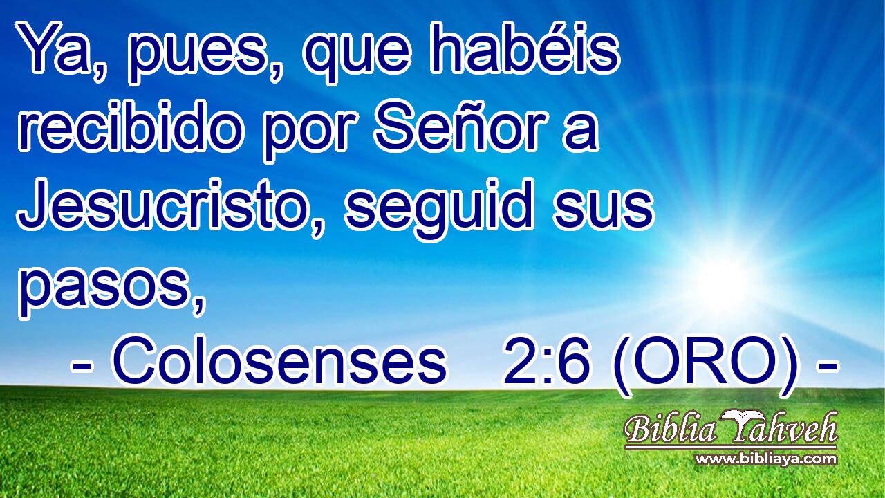  Ya, pues, que habéis recibido por Señor a Jesucristo, seguid sus pasos, 