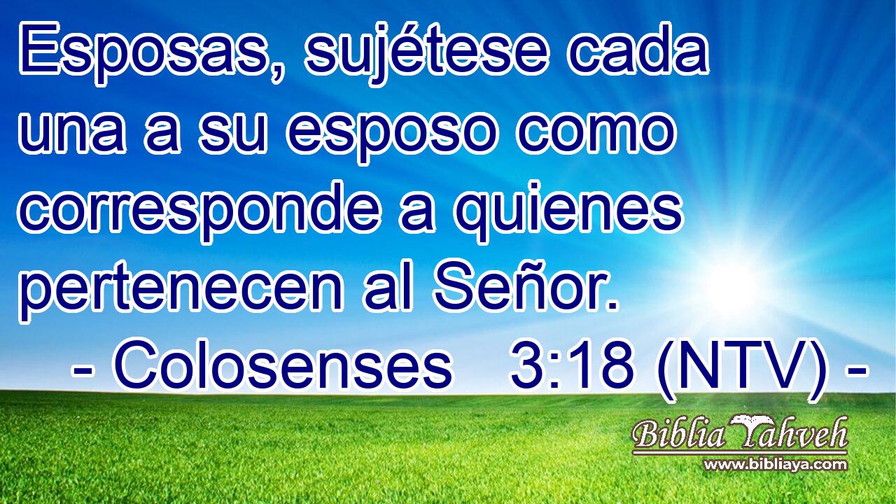 Esposas, sujétese cada una a su esposo como corresponde a quienes pertenecen al Señor.