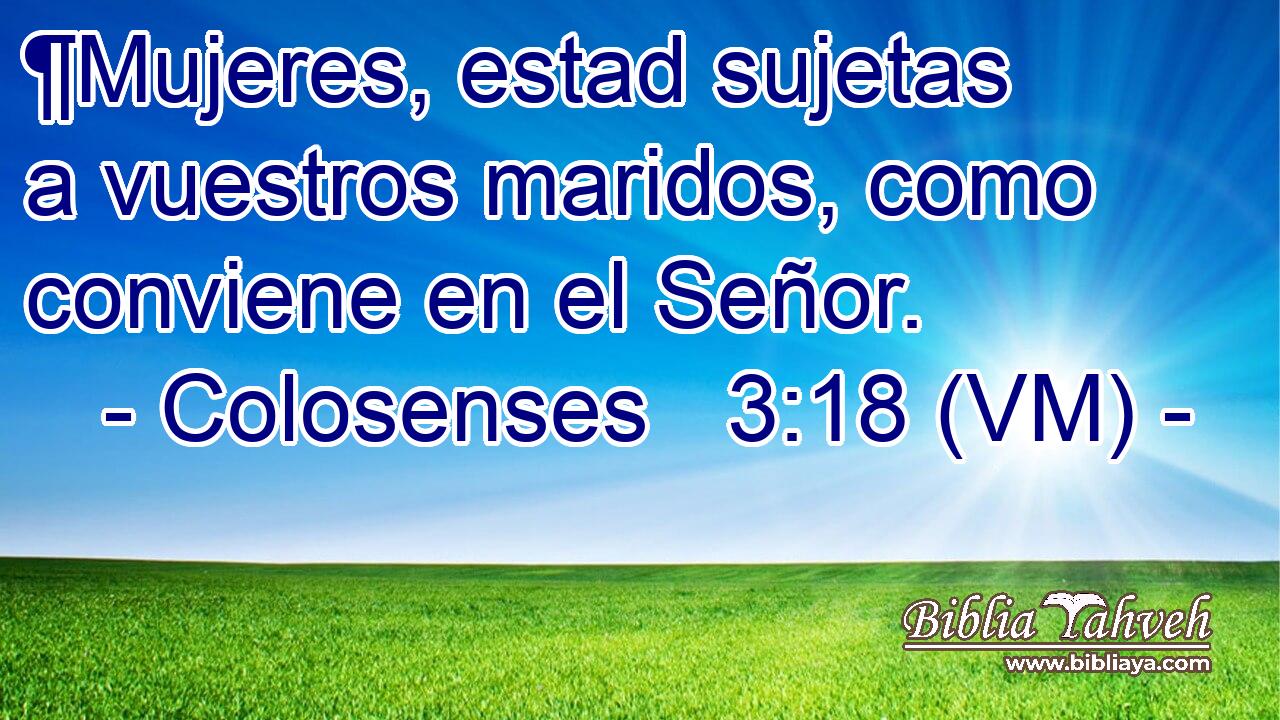  ¶Mujeres, estad sujetas a vuestros maridos, como conviene en el Señor. 