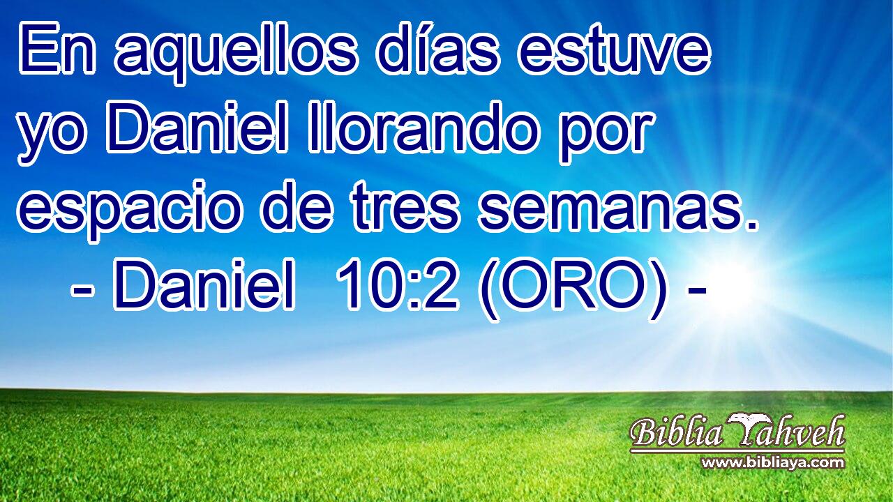  En aquellos días estuve yo Daniel llorando por espacio de tres semanas. 