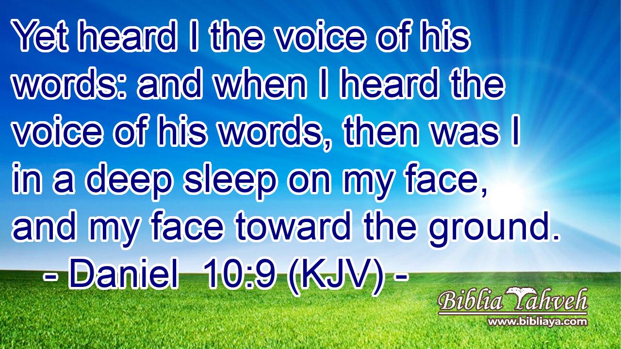 Yet heard I the voice of his words: and when I heard the voice of his words, then was I in a deep sleep on my face, and my face toward the ground.