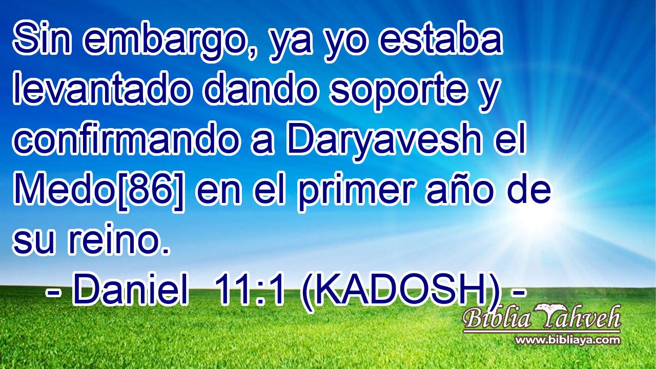  Sin embargo, ya yo estaba levantado dando soporte y confirmando a Daryavesh el Medo[86] en el primer año de su reino. 