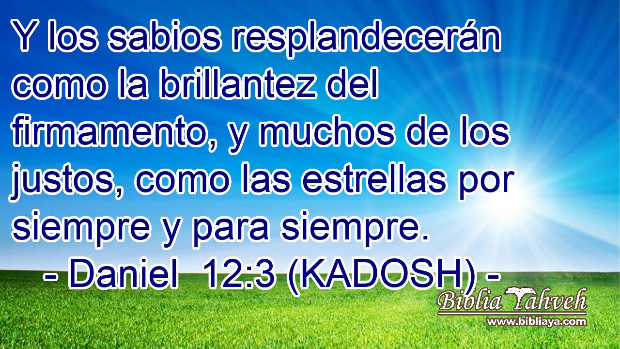  Y los sabios resplandecerán como la brillantez del firmamento, y muchos de los justos, como las estrellas por siempre y para siempre. 