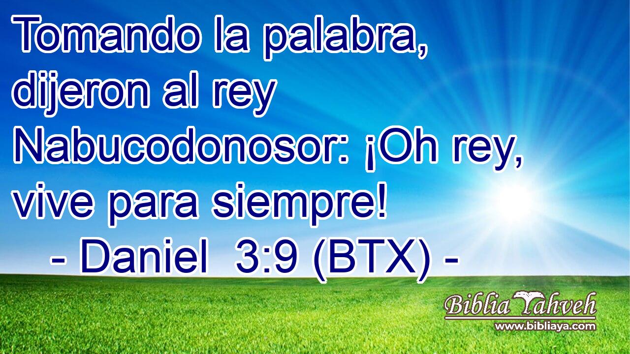 Tomando la palabra, dijeron al rey Nabucodonosor: ¡Oh rey, vive para siempre!