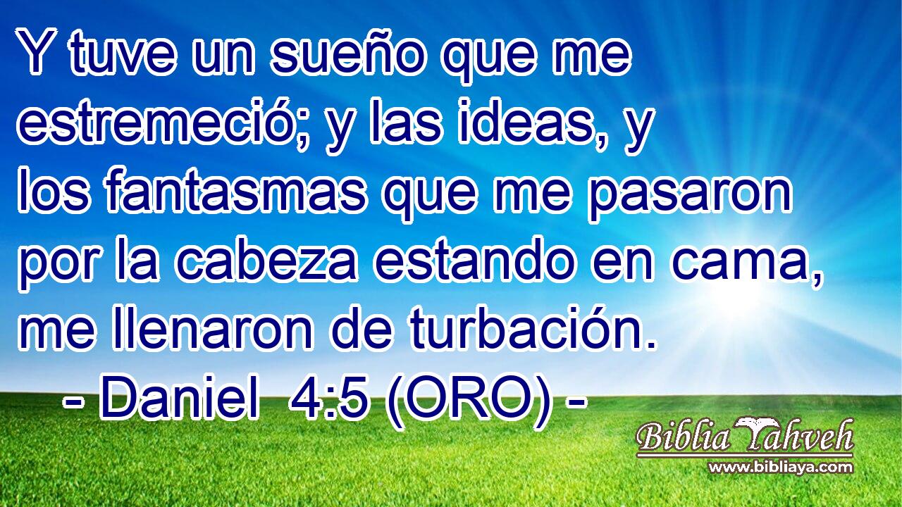  Y tuve un sueño que me estremeció; y las ideas, y los fantasmas que me pasaron por la cabeza estando en cama, me llenaron de turbación. 