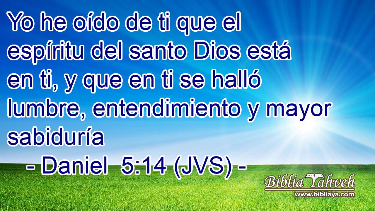 Yo he oído de ti que el espíritu del santo Dios está en ti, y que en ti se halló lumbre, entendimiento y mayor sabiduría