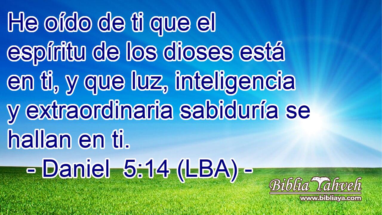 He oído de ti que el espíritu de los dioses está en ti, y que luz, inteligencia y extraordinaria sabiduría se hallan en ti.
