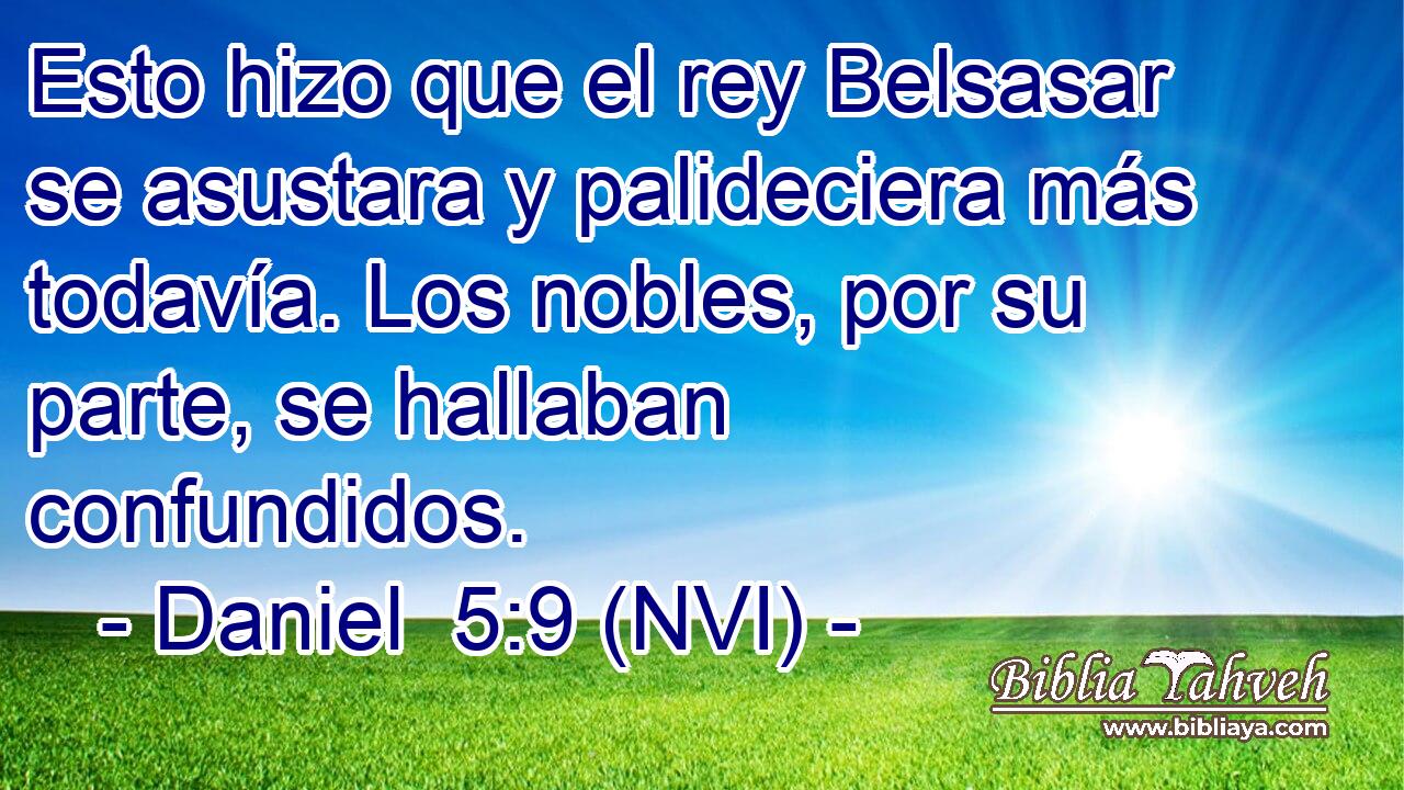  Esto hizo que el rey Belsasar se asustara y palideciera más todavía. Los nobles, por su parte, se hallaban confundidos. 