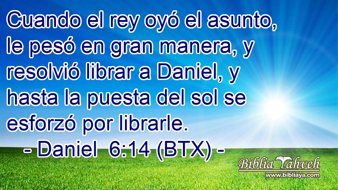 Cuando el rey oyó el asunto, le pesó en gran manera, y resolvió librar a Daniel, y hasta la puesta del sol se esforzó por librarle.