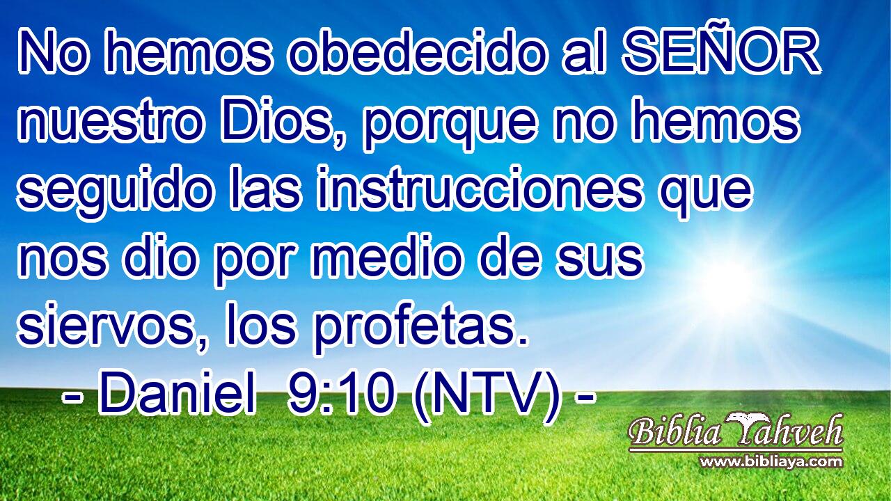 No hemos obedecido al SEÑOR nuestro Dios, porque no hemos seguido las instrucciones que nos dio por medio de sus siervos, los profetas.