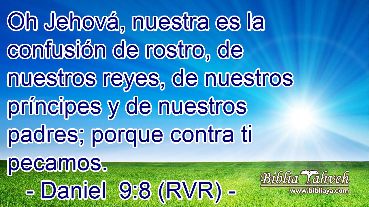 Oh Jehová, nuestra es la confusión de rostro, de nuestros reyes, de nuestros príncipes y de nuestros padres; porque contra ti pecamos.