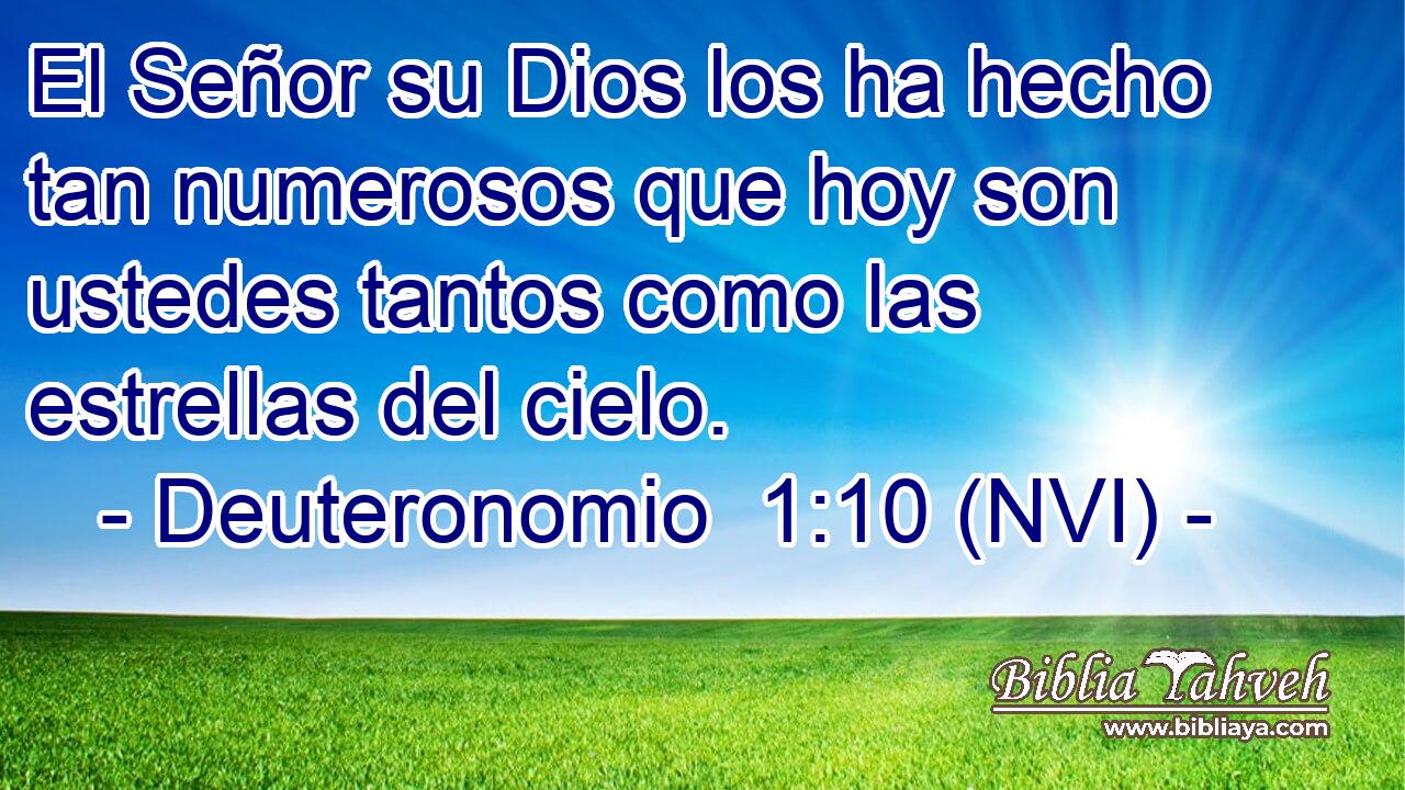  El Señor su Dios los ha hecho tan numerosos que hoy son ustedes tantos como las estrellas del cielo. 