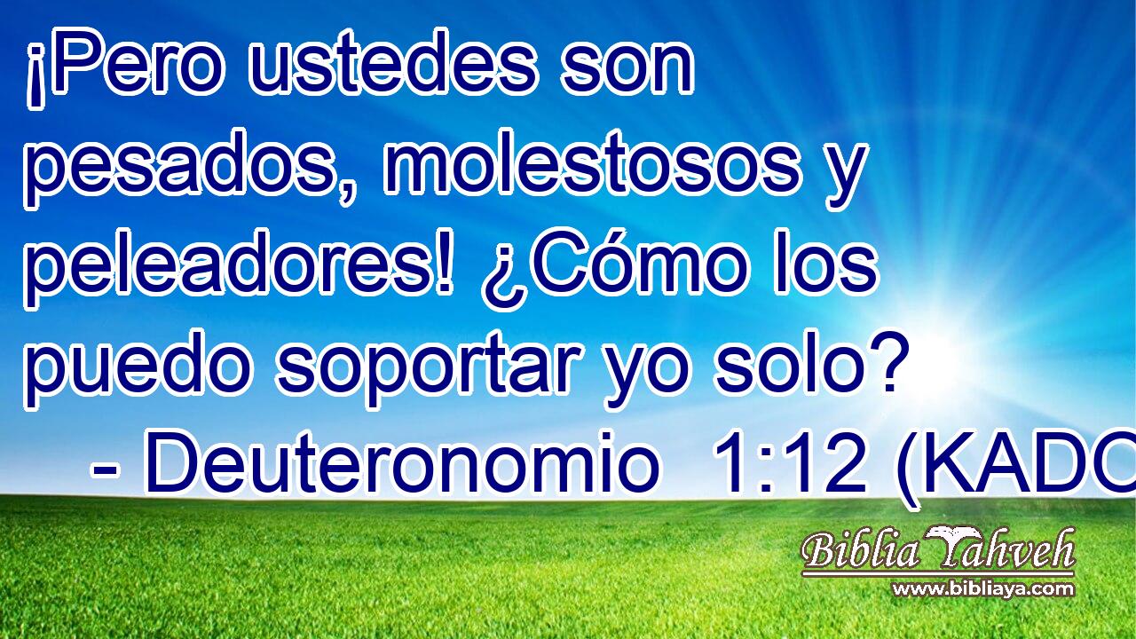  ¡Pero ustedes son pesados, molestosos y peleadores! ¿Cómo los puedo soportar yo solo? 