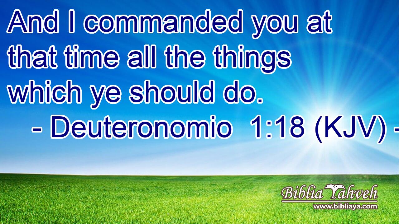 And I commanded you at that time all the things which ye should do.
