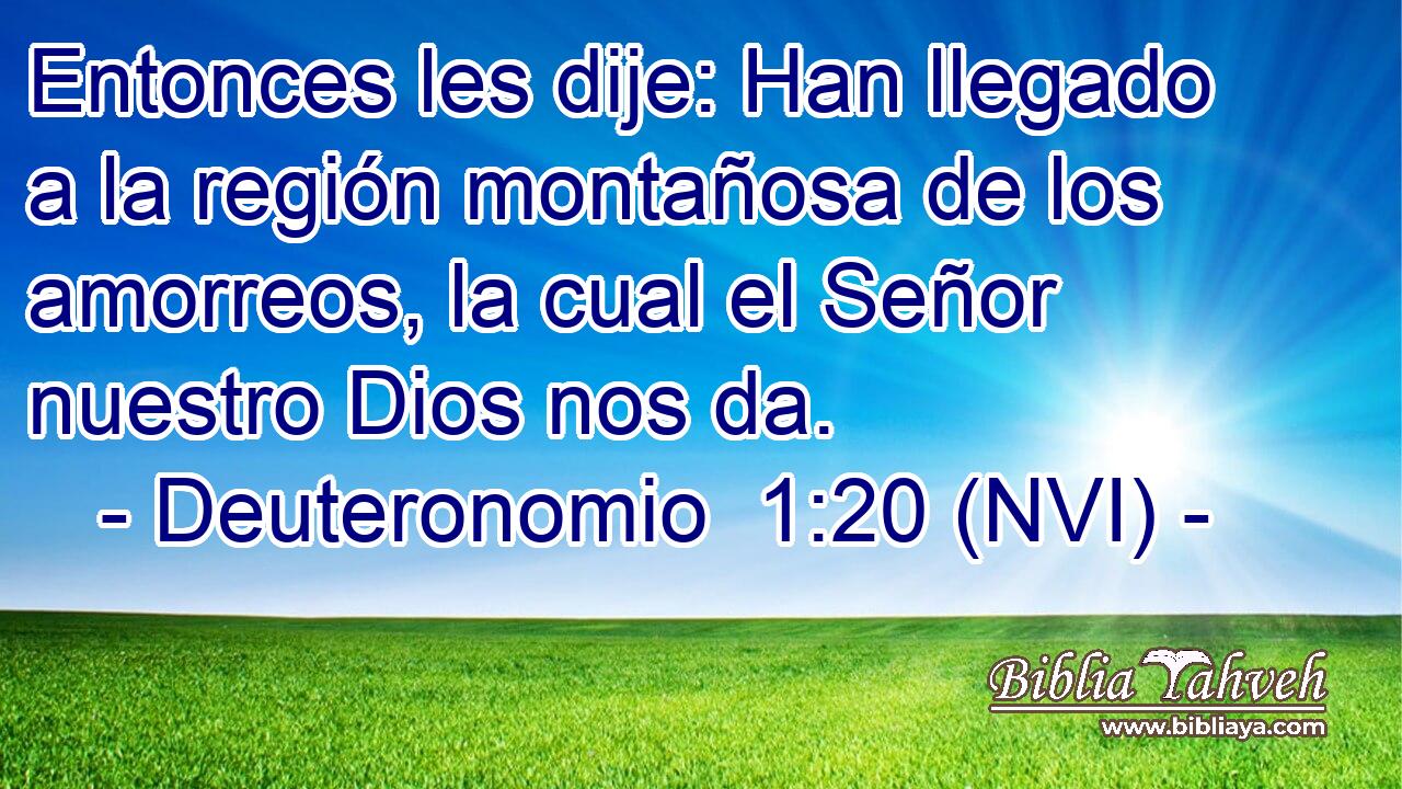  Entonces les dije: Han llegado a la región montañosa de los amorreos, la cual el Señor nuestro Dios nos da. 
