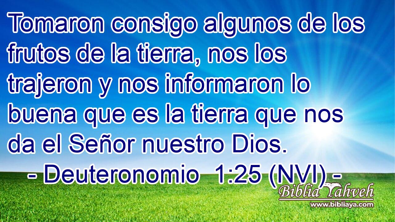  Tomaron consigo algunos de los frutos de la tierra, nos los trajeron y nos informaron lo buena que es la tierra que nos da el Señor nuestro Dios. 