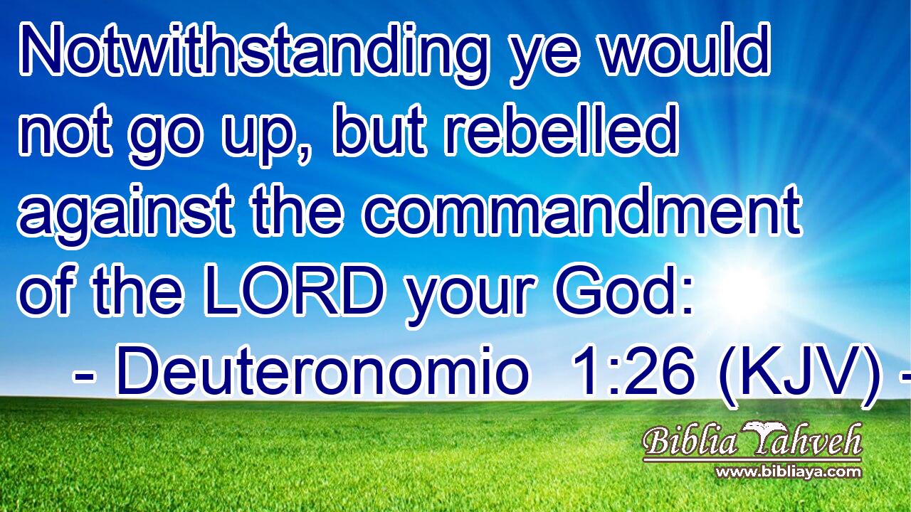 Notwithstanding ye would not go up, but rebelled against the commandment of the LORD your God:
