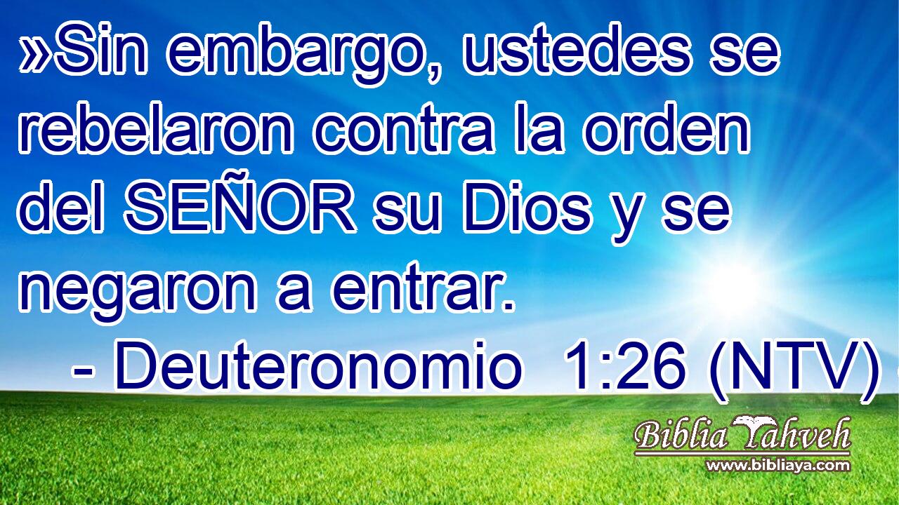 »Sin embargo, ustedes se rebelaron contra la orden del SEÑOR su Dios y se negaron a entrar.