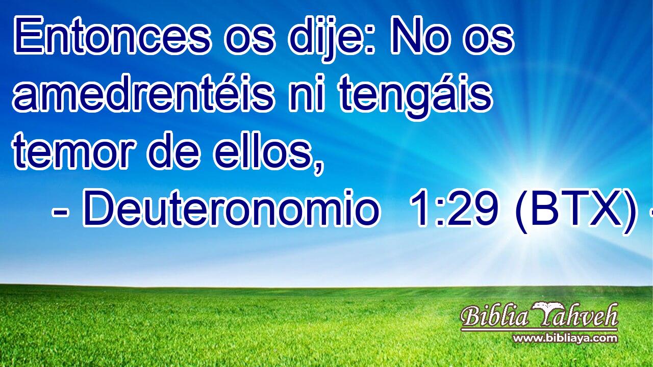 Entonces os dije: No os amedrentéis ni tengáis temor de ellos,