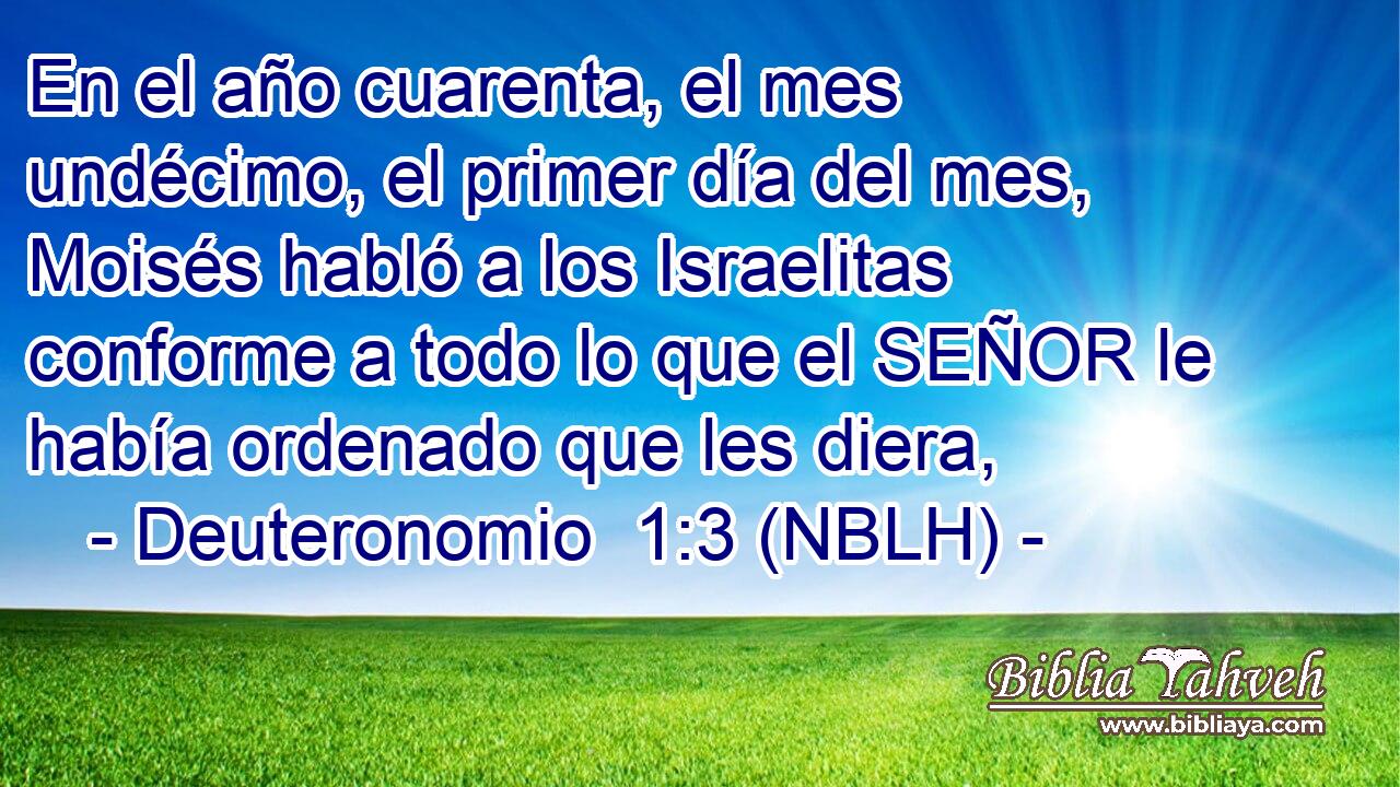  En el año cuarenta, el mes undécimo, el primer día del mes, Moisés habló a los Israelitas conforme a todo lo que el SEÑOR le había ordenado que les diera, 