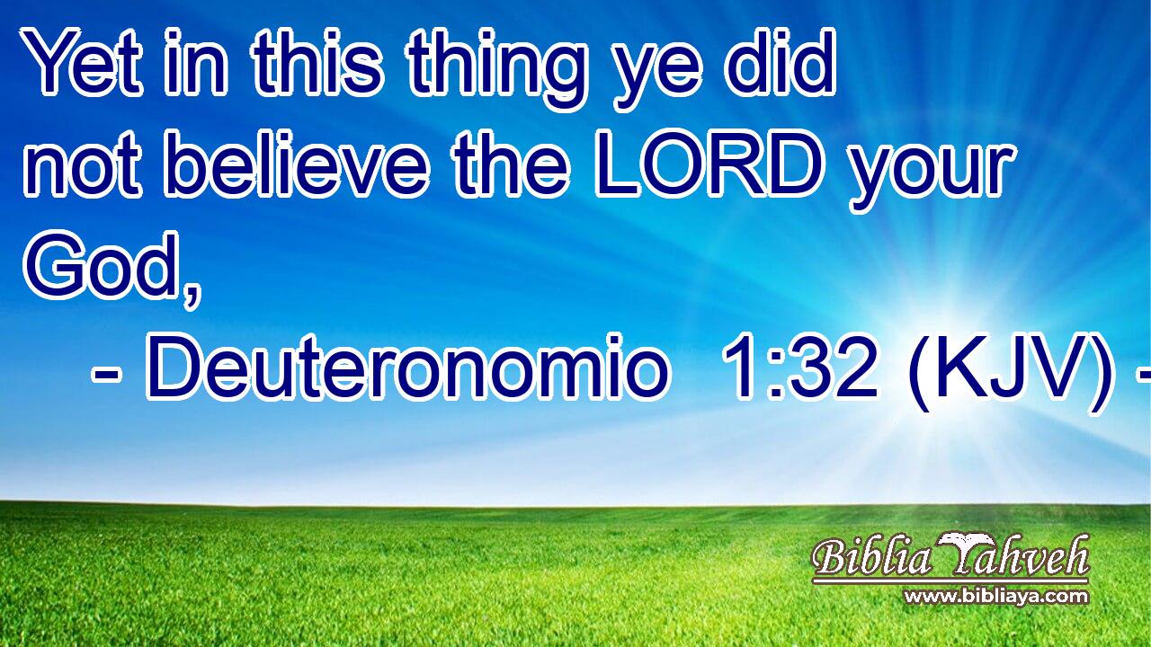 Yet in this thing ye did not believe the LORD your God,